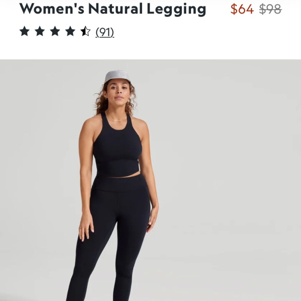 Allbirds Natural Leggings Black. NWT.